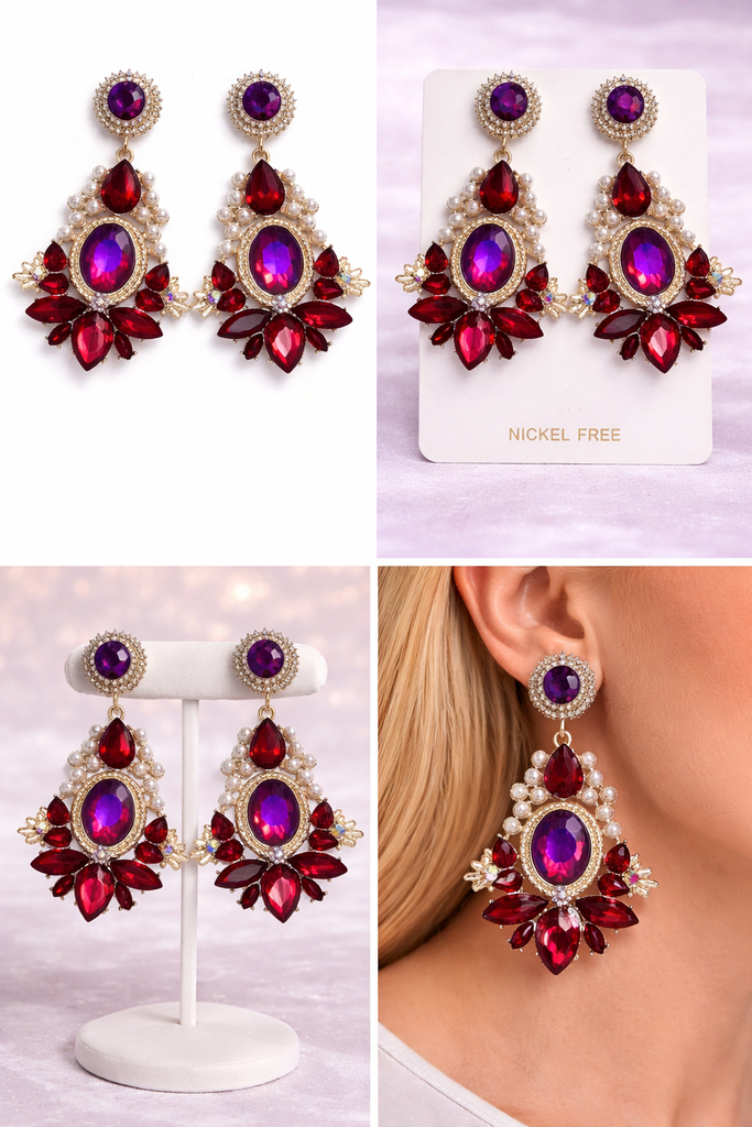 RED EARRING SET