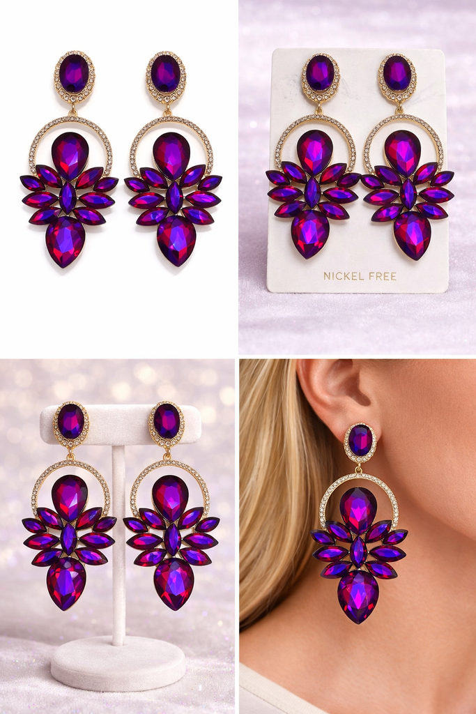 [LP2005] FUSHIA EARRING SET