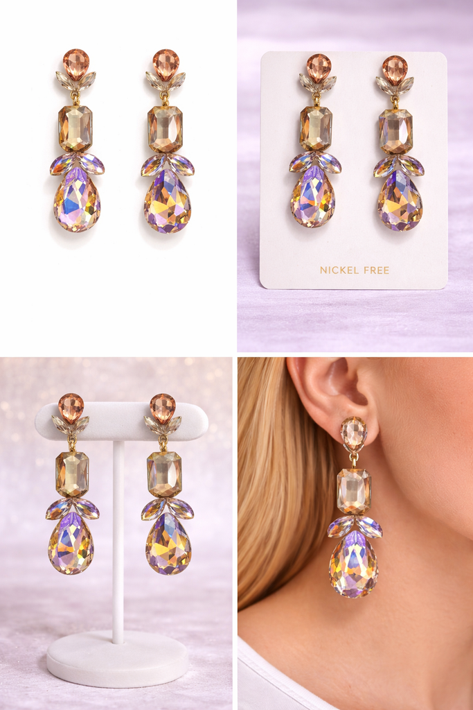 [LP2007] GOLDEN LITHMOND EARRING SET