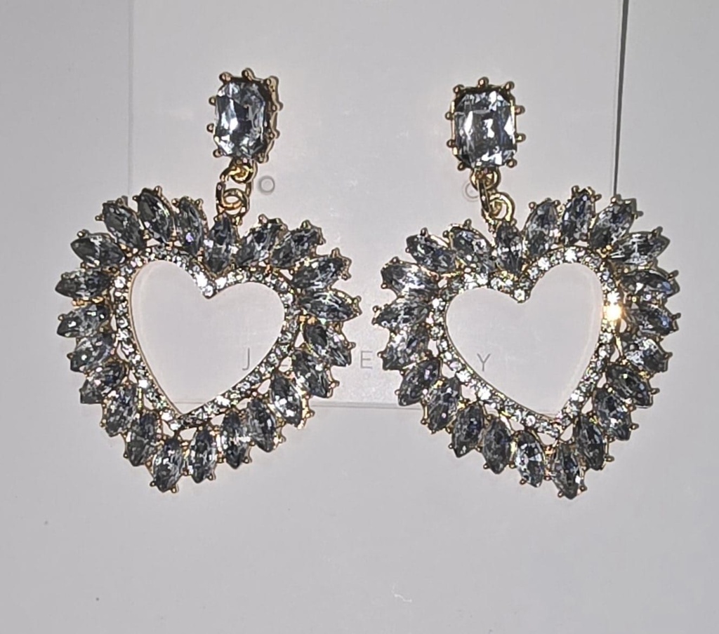 [LP2011] SILVER HEART EARRING SET