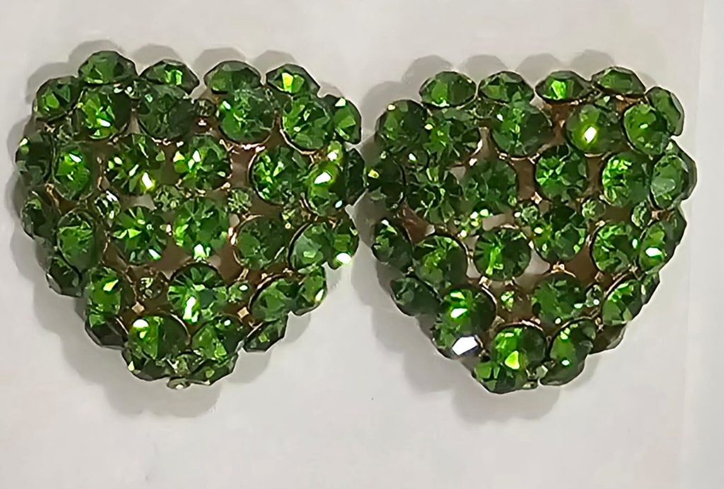 [LP2012] GREEN HEART EARRING SET